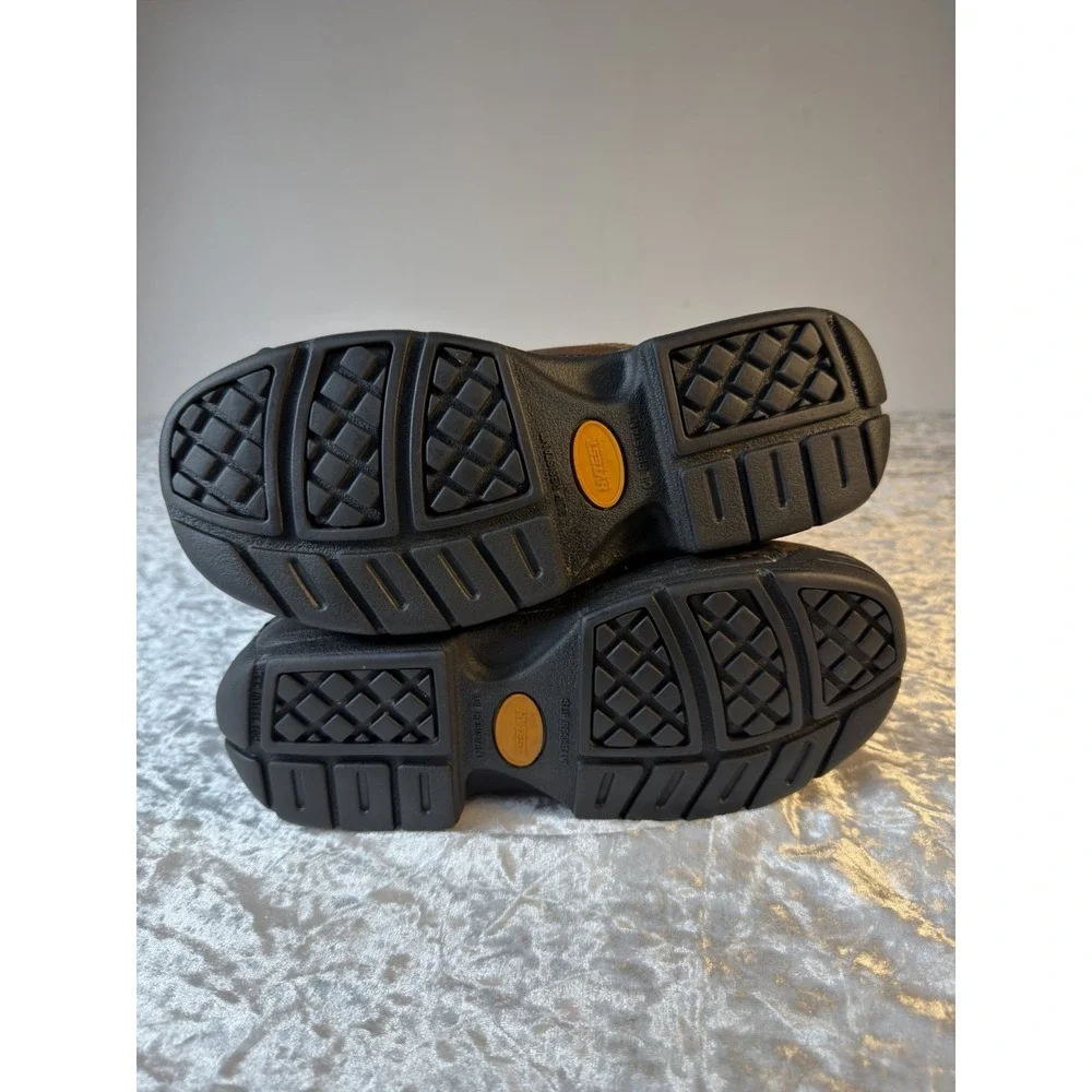 Hytest Womens Size 9 Wide Safety Toe Work Shoes Brown Leather Slip‎ Resistant